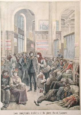 Italian Emigrants at Gare Saint-Lazare from Le Petit Journal 29th March 1896