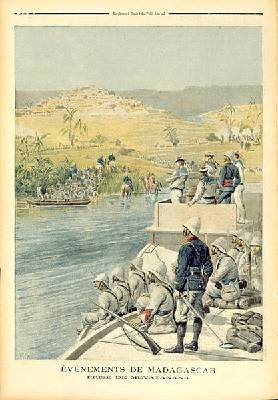 Events in Madagascar The Capture of Mevatanana illustration from Le Petit Journal 30th June 1895