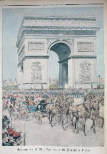Tsar Nicolas II 1894-1917 in Paris from Le Petit Journal 11 October 1896
