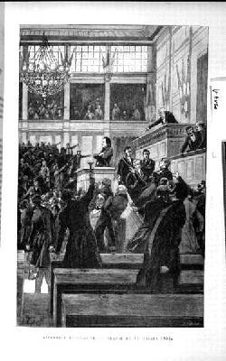 Victor Hugo 1802-85 at the Legislative Assembly delivering a Speech on the Revision of the Constitution on 17th July 1851 1885