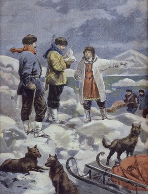 Searching for Andree News illustration from Le Petit Journal Supplement illustre 4th September 1898