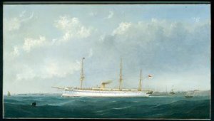 The Troopship Euphrates leaving harbour 1870