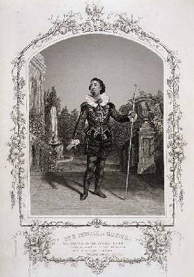 Mr W Davidge as Malvolio Act III Scene 4 of Twelfth Night from a daguerreotype by the Meade Brothers of New York