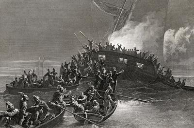 Destruction of the schooner Gaspe in the waters of Rhode Island 1772