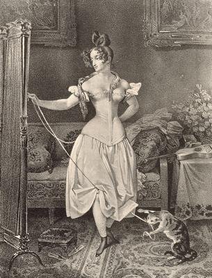 The Stay-lace engraved by Alfred Leon Lemercier