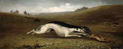 Hare Coursing in a Landscape 1870