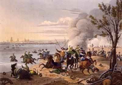 Napoleons Flight Across the Rhine near the City of Mentz Pursued by the Allies 1812