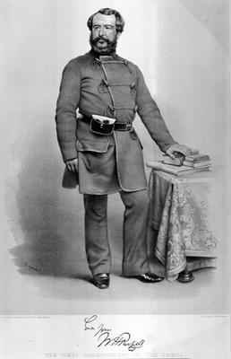 Portrait of WH Russell 1820-1907 The Times Correspondent in the Crimea with a facsimilie of his autograph