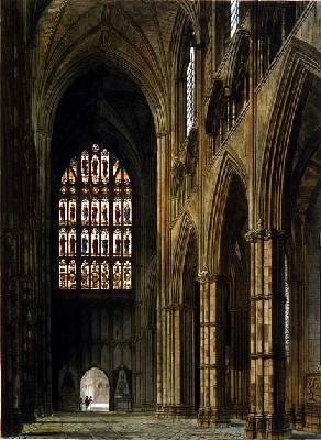 Interior View of Westminster Abbey Looking Towards the West Entrance