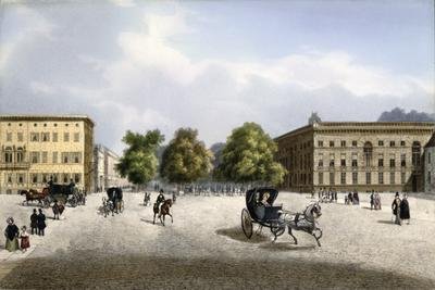 Unter den Linden from Pariser Platz Berlin 1845