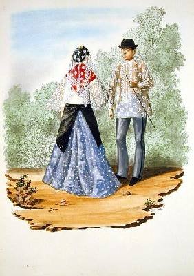 Going to Mass from The Flebus Album of Views In and Around Manila 1845