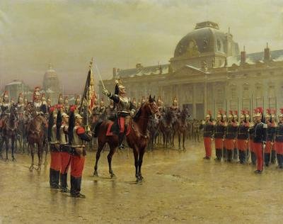 Colonel de La Rochetulon Presenting to the Recruits of the 6th Cavalry the Standard of the Regiment in January 1887 1887