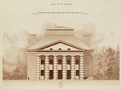 Elevation of the house of the director of the salt works in the ideal city of Chaux