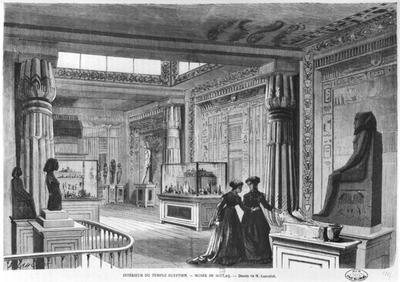 Interior of the Egyptian Temple at the Universal Exhibition at the Champ de Mars in Paris