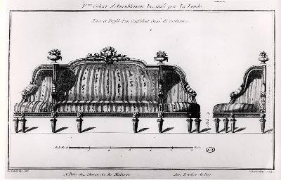 Sample of a sofa from Oeuvres diverses de Lalonde decorateur et dessinateur