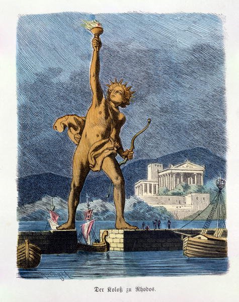 The Colossus of Rhodes from a series of the Seven Wonders of the Ancient World