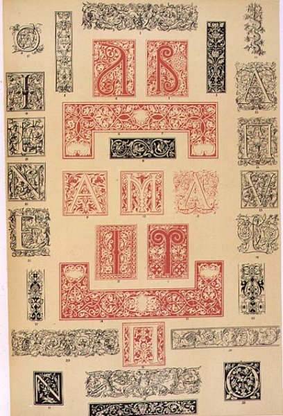 Specimens of Typographic Embellishments from 16th century Italy and France
