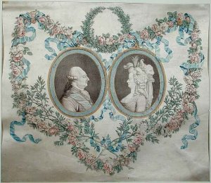 Cover of Bonbonniere depicting Louis XVI 1754-93 and Marie Antoinette 1752-93