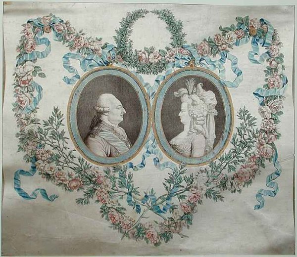 Cover of Bonbonniere depicting Louis XVI 1754-93 and Marie Antoinette 1752-93