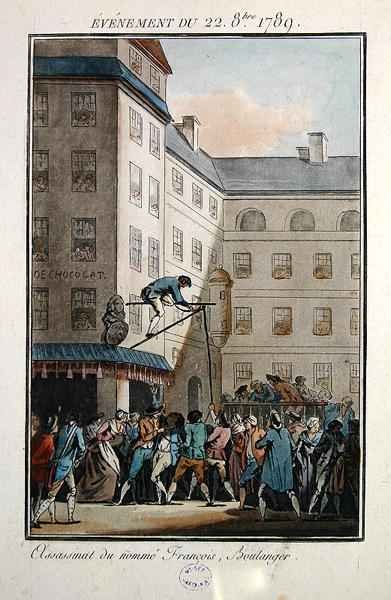 Events of the 22nd of October 1789 Hanging of a man named Francois a baker