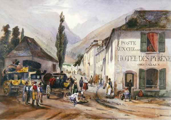 Arrival and Repair of a Stagecoach at Luz on the Road to Barreges