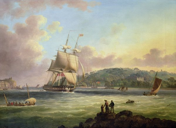 H M S Pallas Entering Plymouth Harbour