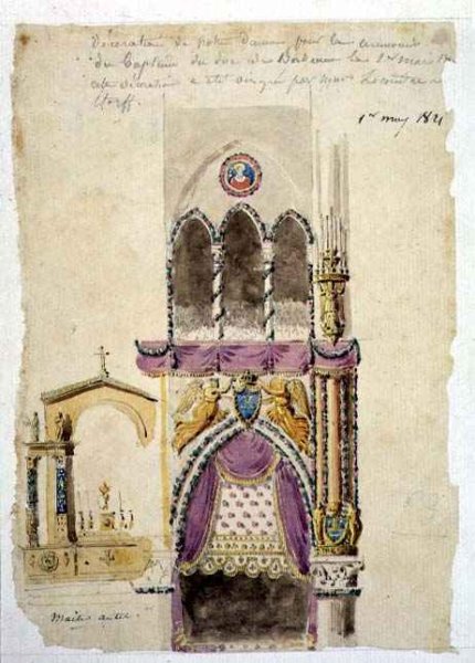 Project for the Decoration of Notre Dame for the Baptism of the Duc de Bordeaux