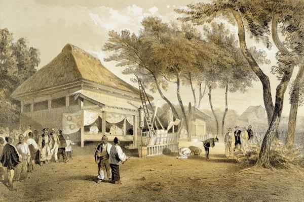 Fire Companys House and Engine Yokuhama from Narrative of the Expedition of an American Squadron to the China Seas and Japan