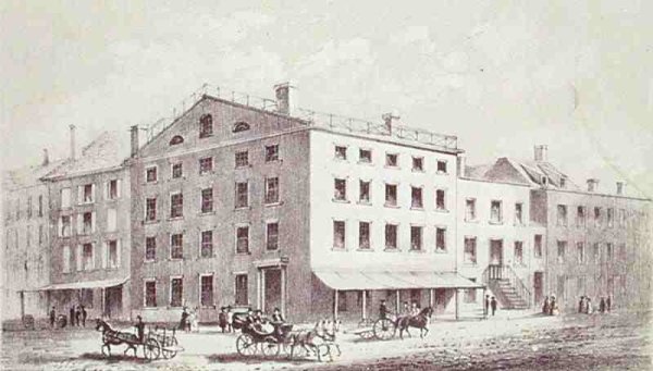 Fraunces Tavern on the corner of Broad and Peel Streets New York City