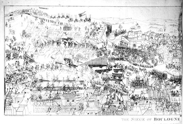The Siege of Boulogne by King Henry VIII 1491-1547 in 1544