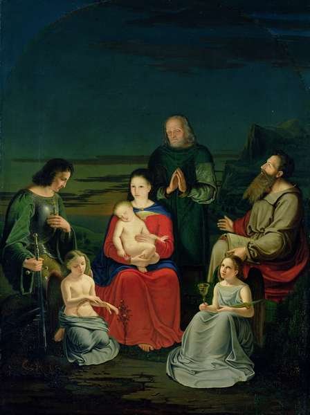 Holy Family with Angels and Saints