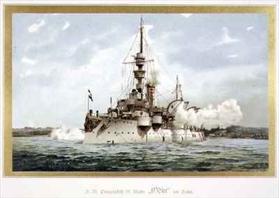 SM Panzerschiff IV Klasse Odin im Salut