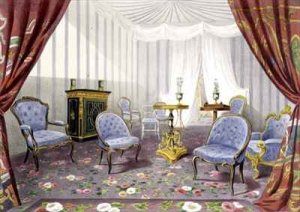 Crystal Palace the Queens Retiring Room from Recollections of the Great Exhibition