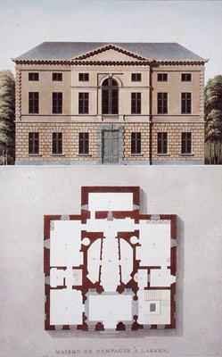 Country House at Laeken near Brussels from Choix des Monuments Edifices et Maisons les plus remarquables du Royaume des Pays Bas