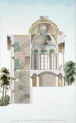 Cross Section of the Pavilion of Hingene near Anvers from Choix des Monuments Edifices et Maisons les plus remarquables du Royaume des Pays Bas
