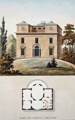 Country House at Oostakker Belgium from Choix des Monuments Edifices et Maisons les plus remarquables du Royaume des Pays Bas