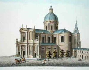 Cathedral of Namur from Choix des Monuments Edifices et Maisons les plus remarquables du Royaume des Pays Bas