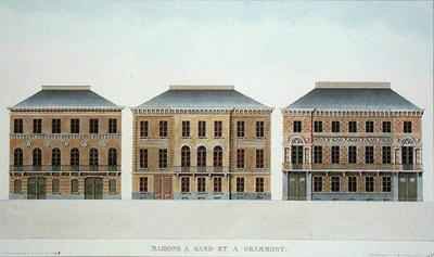 Houses at Ghent and Grammont Belgium from Choix des Monuments Edifices et Maisons les plus remarquables du Royaume des PaysBas