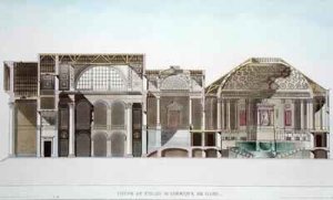 Cross Section of the Palais Academique at Ghent from Choix des Monuments Edifices et Maisons les plus remarquables du Royaume des Pays Bas
