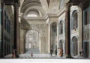 Vestibule of the Palais Academique at Ghent from Choix des Monuments Edifices et Maisons les plus remarquables du Royaume des Pays Bas