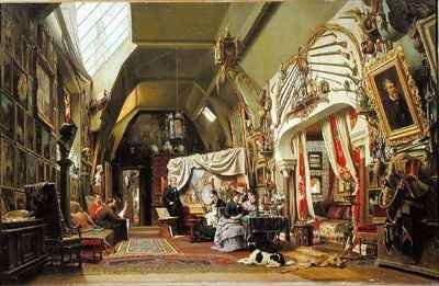 Eugene Giraud 1806-81 in his Studio with his Brother Charles and his son Victor