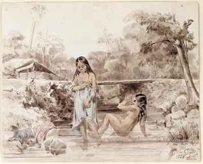 Tahitians Bathing