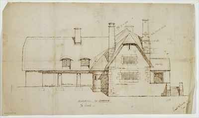 Garden elevation of cottage Sapperton