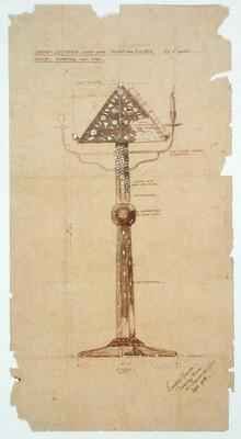 Design for Ebony Lectern inlaid with Bone and Silver for St Andrews Church