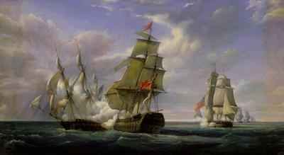 Combat between the French Frigate La Canonniere and the English Vessel The Tremendous