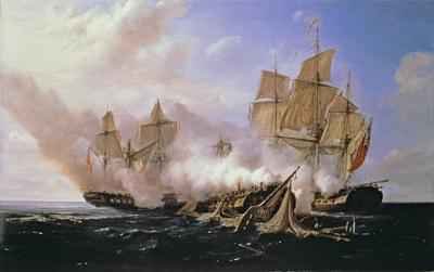 Battle Between the Frigate Pomone and the English Frigates Alcestis and Active