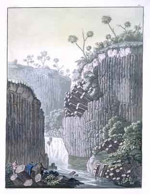 Explorers with Humboldts Expedition in the Basalt Cliffs at Regla Mexico