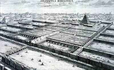 Panoramic View of the Royal Palace and Hanging Gardens of Babylon