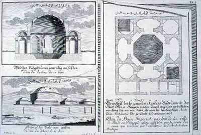 Plan Elevation and Cross Section of the Imperial Baths Budapest Hungary