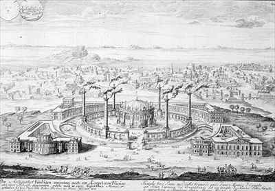 Birds Eye View of a Temple thought to be in Nineveh taken from a Medallion found on an Egyptian Mummy